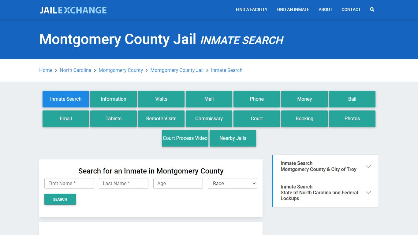 Montgomery County Jail, NC Inmate Search: Roster & Mugshots - Jail Exchange